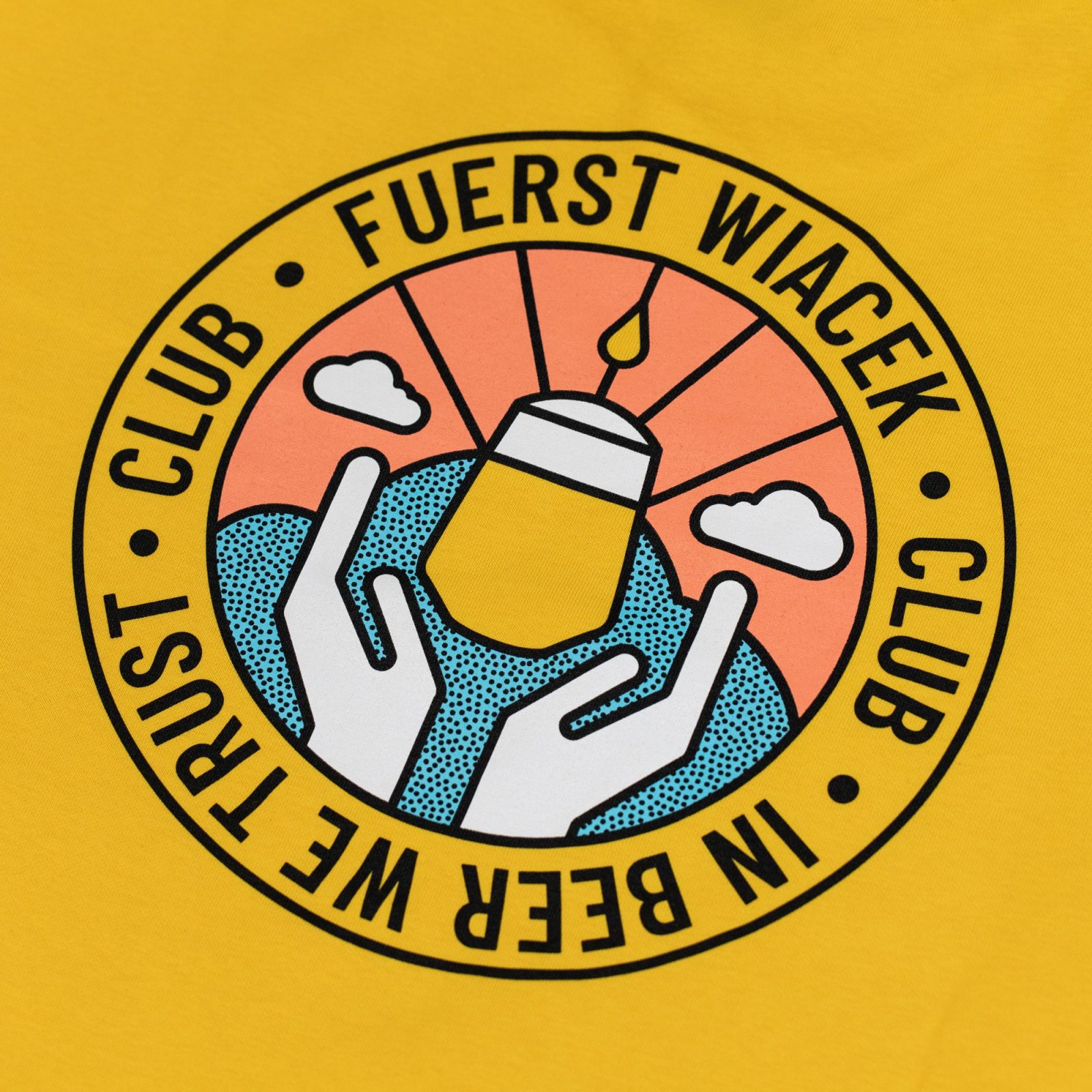 Yellow FUERST WIACEK Sweatshirt In Beer We Trust design on back