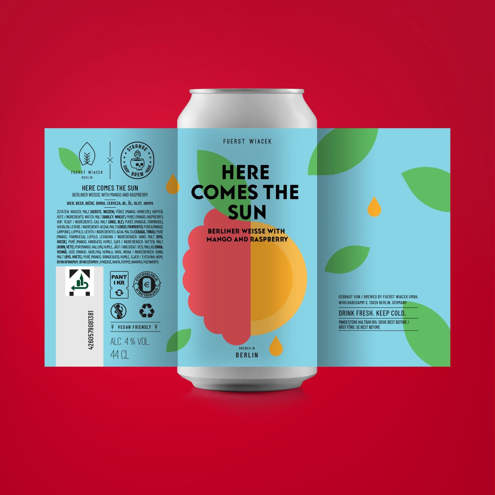 Here Comes The Sun w/ Strange Brew – Berliner Weisse with Mango & Raspberry