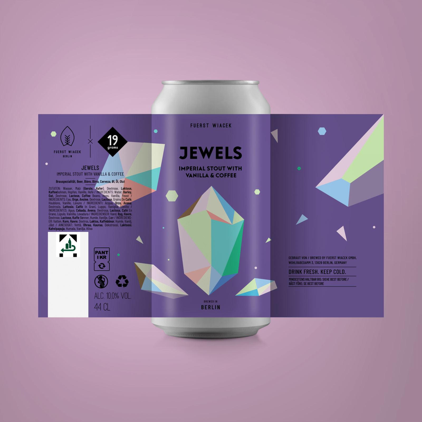 Jewels - ein 10.0 % Imperial Stout mit Vanille & Kaffee von FUERST WIACEK, einer Craft Beer Brauerei in Berlin in Zusammenarbeit mit 19grams Specialty Coffee Roasters